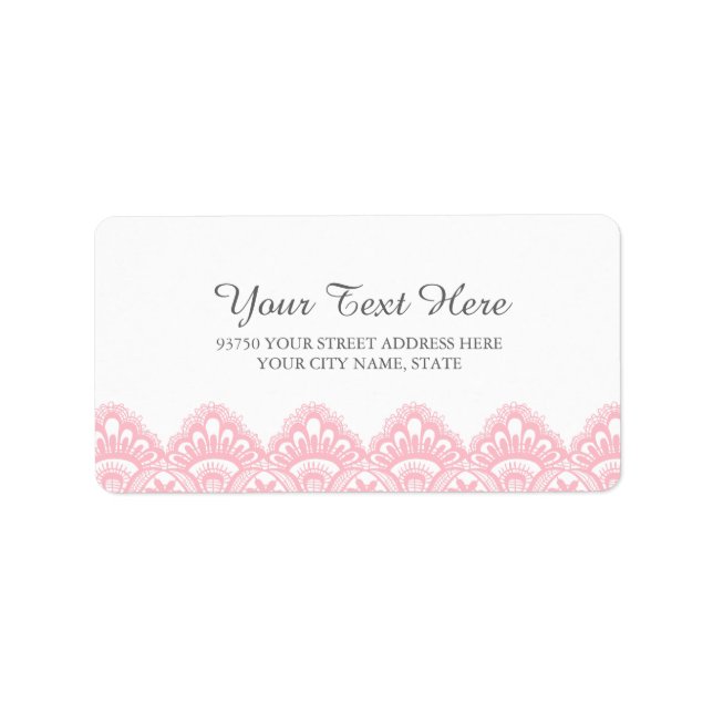 Elegant Pink Lace Address Labels (Front)
