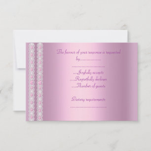 ELEGANT PINK LACE ALL OCCASION RSVP CARD