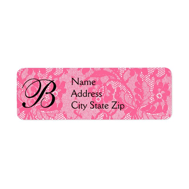 Elegant Pink Lace Monogram  (Front)