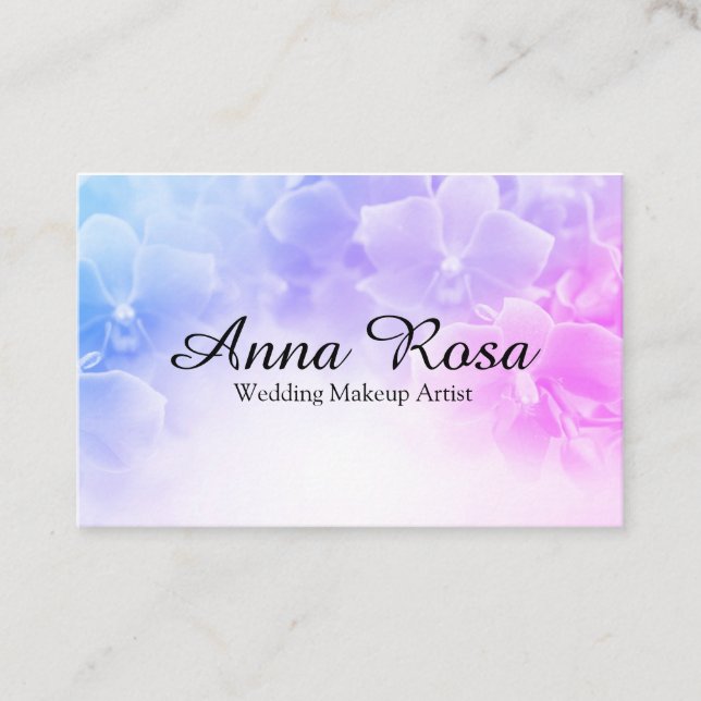 *~* Elegant Pink Lavender Flower Macro Photo Business Card (Front)