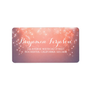 Elegant Pink Lights Wedding Label