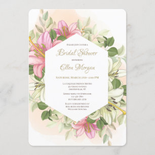 Elegant Pink Lilies 2 Invitation
