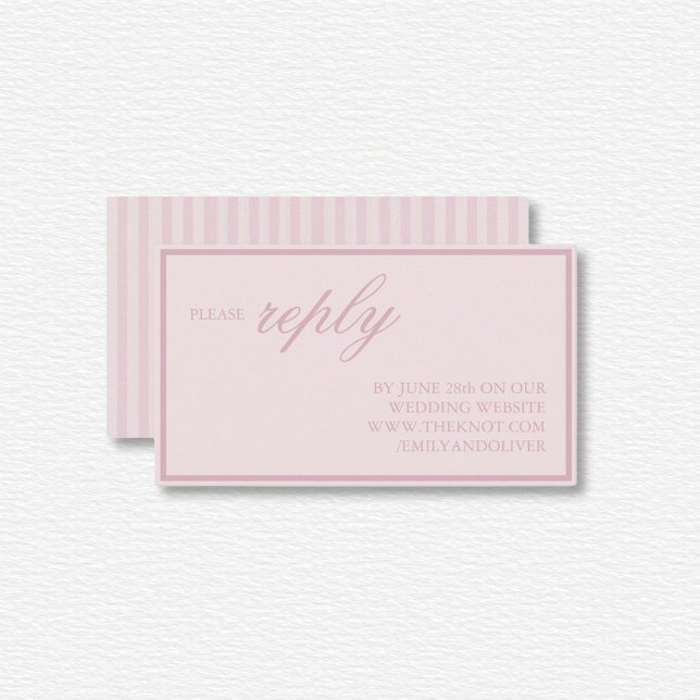 Elegant Pink Lines Wedding  Enclosure Card (Creator Uploaded)