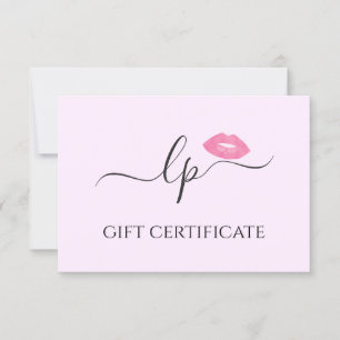 Elegant pink lips handwritten script calligraphy