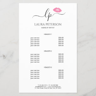 Elegant pink lips handwritten script calligraphy flyer