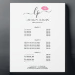 Elegant pink lips handwritten script calligraphy plaque<br><div class="desc">Beautiful and modern design featuring pink watercolor lips and elegant calligraphy font. Simply add your initials between the symbols and customise the text.</div>