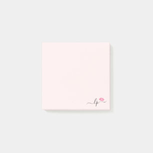 Elegant pink lips handwritten script calligraphy post-it notes