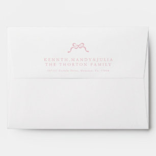 Elegant Pink Little Girl Bow Baby Announcement Envelope
