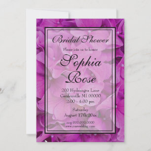 Elegant pink magenta floral Bridal shower Invitation