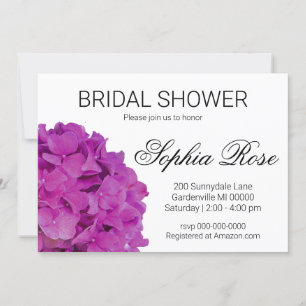 Elegant pink magenta floral Bridal shower Invitation