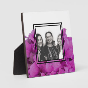 Elegant pink magenta floral hydrangeas roses plaque