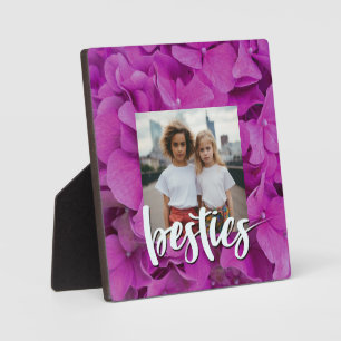 Elegant pink magenta floral hydrangeas roses  plaque