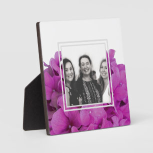 Elegant pink magenta floral hydrangeas roses plaque