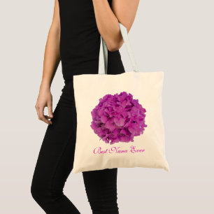 Elegant pink magenta floral hydrangeas roses tote bag