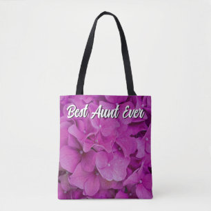 Elegant pink magenta floral hydrangeas roses  tote bag