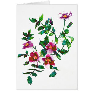 Elegant pink magenta watercolor florals