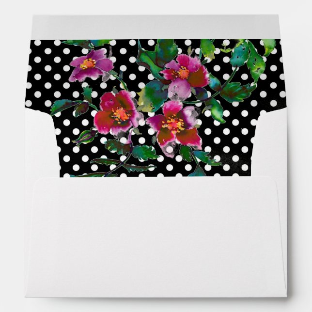 Elegant pink magenta watercolor florals envelope (Back (Bottom))