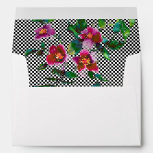 Elegant pink magenta watercolor florals envelopes