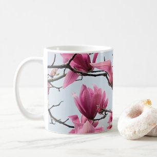 Elegant Pink Magnolia Blossoms Peaceful Hanami Coffee Mug
