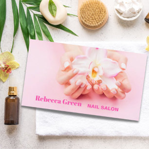 Elegant Pink Manicurist Nail Artist Nail Salon Business Card