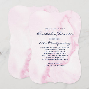 Elegant Pink Marble Bridal Shower Invitation