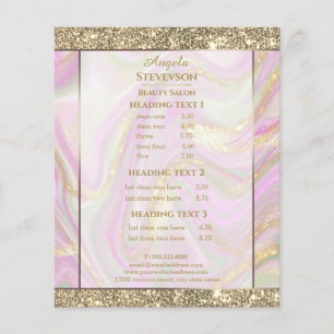 Elegant Pink Marble Gold Flyer