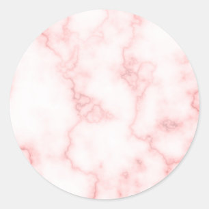 Elegant Pink Marble Look Classic Round Sticker