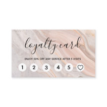 Elegant Pink Marble Loyalty Cards