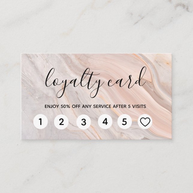 Elegant Pink Marble Loyalty Cards (Front)