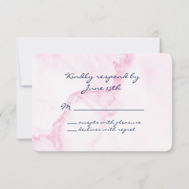Elegant Pink Marble RSVP (Front)