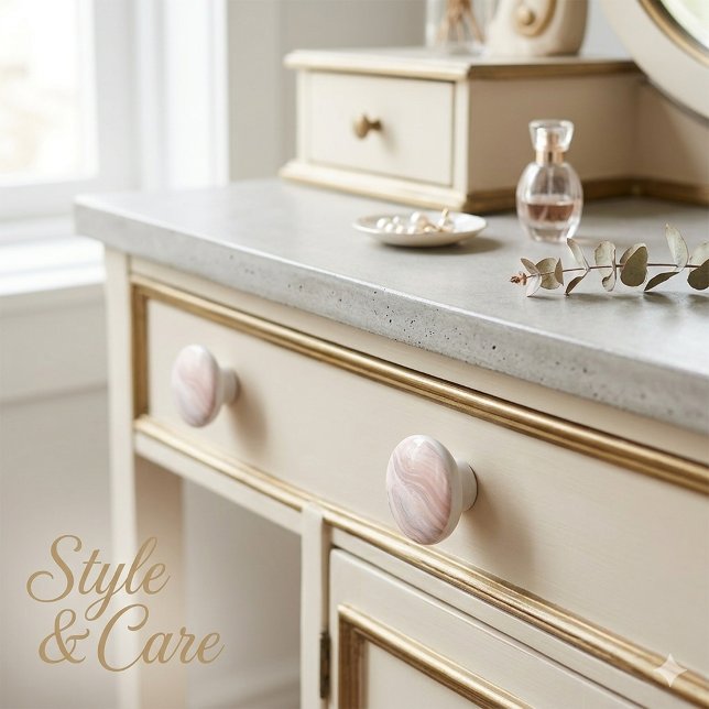 Elegant Pink Marble Texture Ceramic Drawer Knob (Elegant Pink Marble Texture Ceramic Drawer Knob)