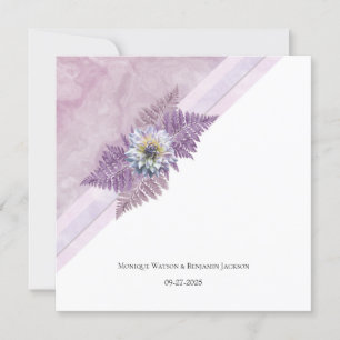 Elegant Pink Marble Wedding Invitation