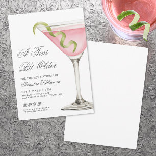 Elegant Pink Martini Birthday Party Invitation