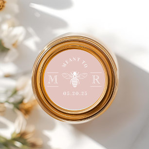 Elegant Pink Meant to Bee Wedding Honey Favour Classic Round Sticker