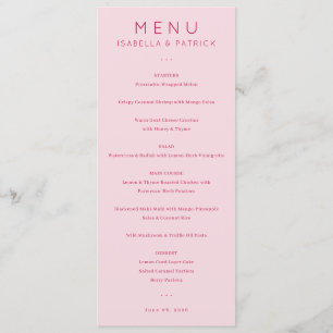 Elegant Pink Menu Template
