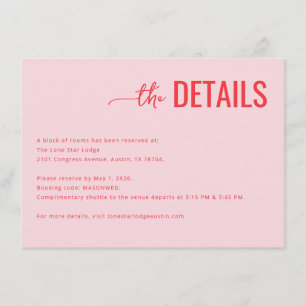 Elegant Pink Minimalist Details Enclosure Card