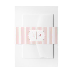 Elegant Pink Minimalist Hexagon Initials Invitation Belly Band
