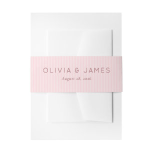 Elegant Pink Minimalist Invitation Belly Band