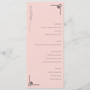 Elegant Pink Minimalist Menu