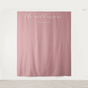 Elegant Pink Minimalist Typographic Tapestry
