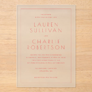 Elegant Pink Minimalist Wedding Invitation