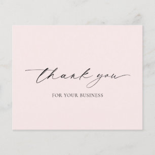 Elegant Pink Modern Budget Business Thank You Card
