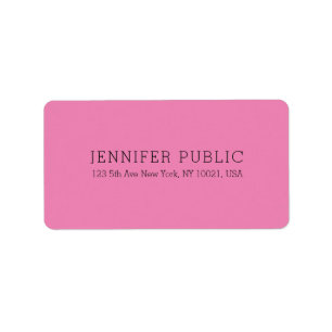 Elegant Pink Modern Simple Design Template Label