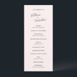 Elegant Pink Modern Wedding Programme<br><div class="desc">Modern wedding program featuring a simple and minimal design with your names  along with the headers on the back in a contemporary handwritten script.  The colour palette is warm pink and may be changed in the design editing tool.  This contemporary design works well for any style of wedding.</div>