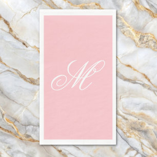 Elegant Pink Monogram Initial  Napkin