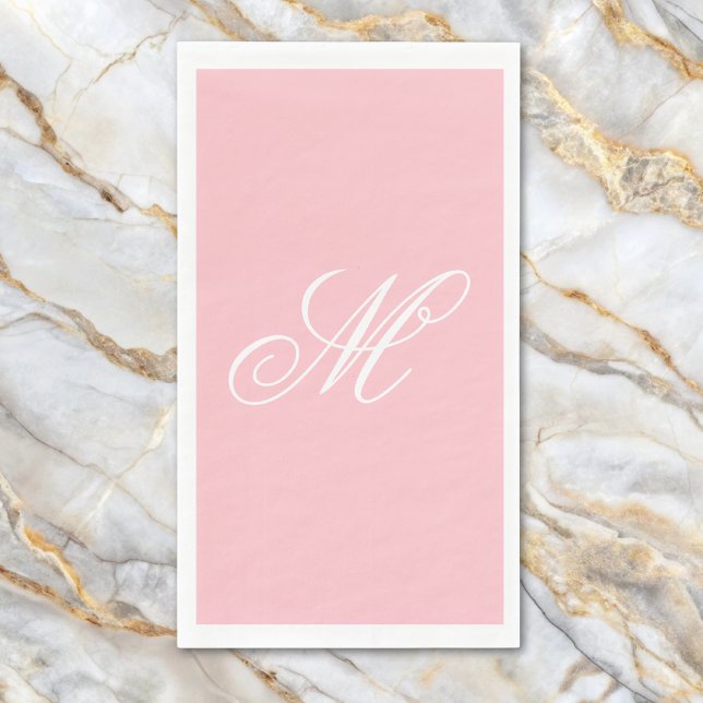 Elegant Pink Monogram Initial  Napkin (Creator Uploaded)