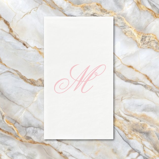 Elegant Pink Monogram Initial  Napkin (Creator Uploaded)