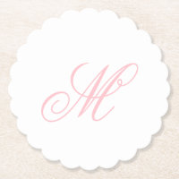 Elegant Pink Monogram Initial 