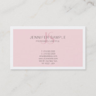 Elegant Pink Monogram Modern Simple Design Trendy Business Card