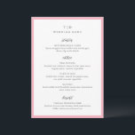Elegant Pink Monogram Modern Wedding Menu<br><div class="desc">Modern wedding menus featuring a clean design with serif and script fonts.</div>